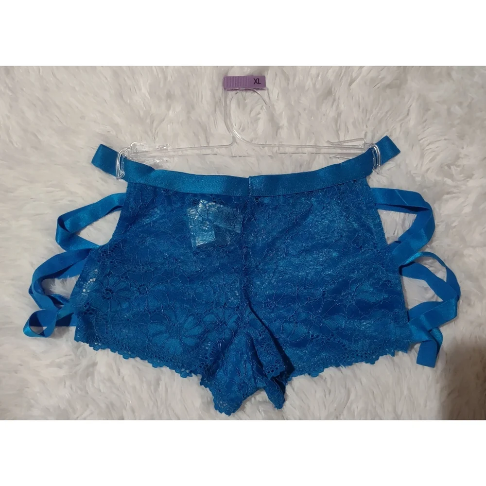 Lace Boy Short Blue Panties New with tag Size Small New